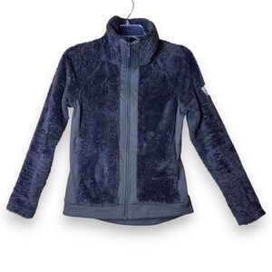 North‎ Face Sherpa Full Zip Sweater Jacket Small Y2K  Grey Blue Vintage 90's